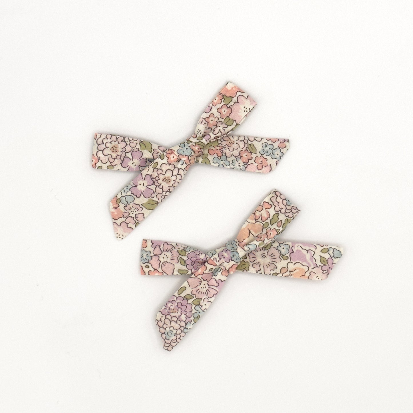 Small Schoolgirl Bows in Liberty Fabric - Blush, Set of 2