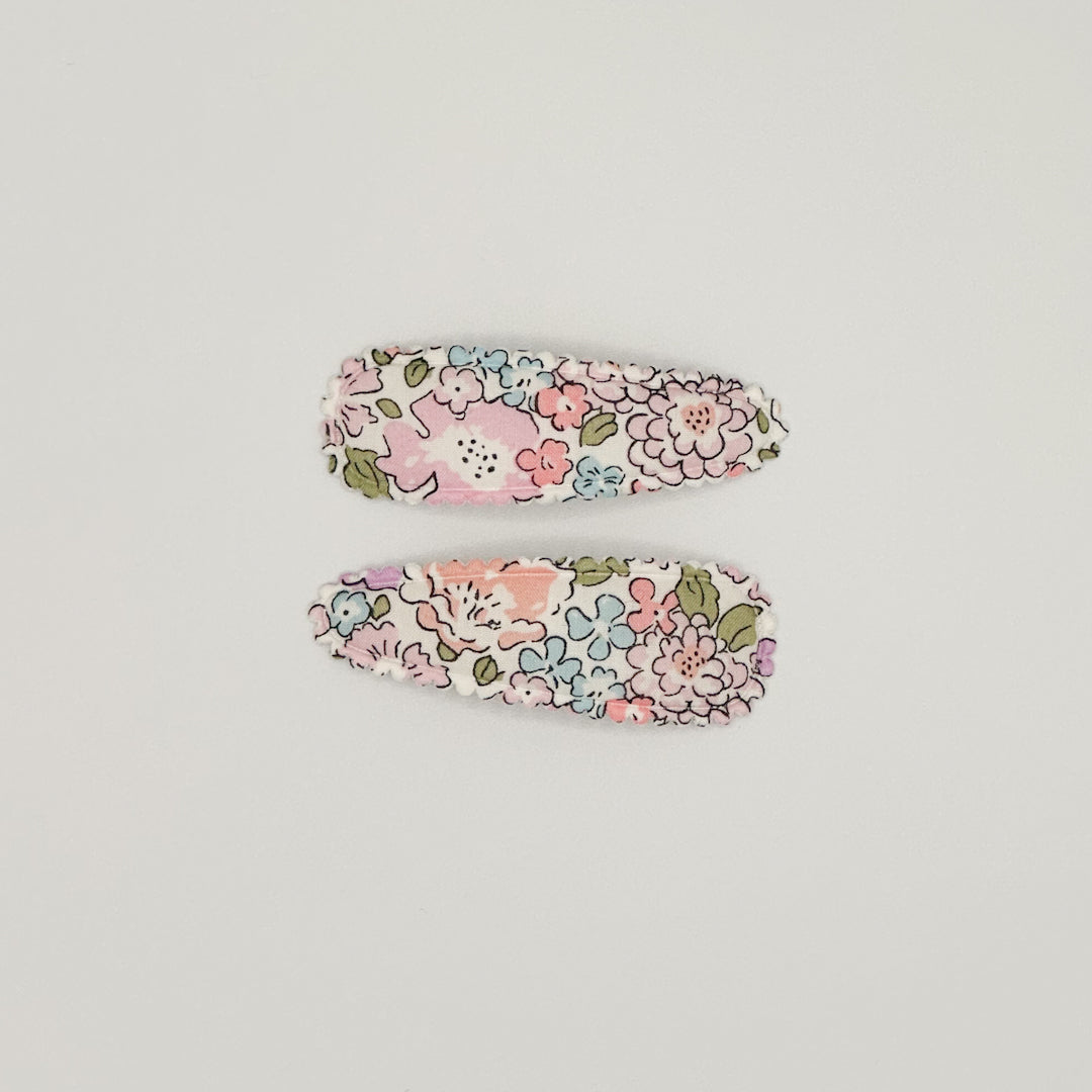 Snap Clips in Liberty Fabric - Blush, Set of 2