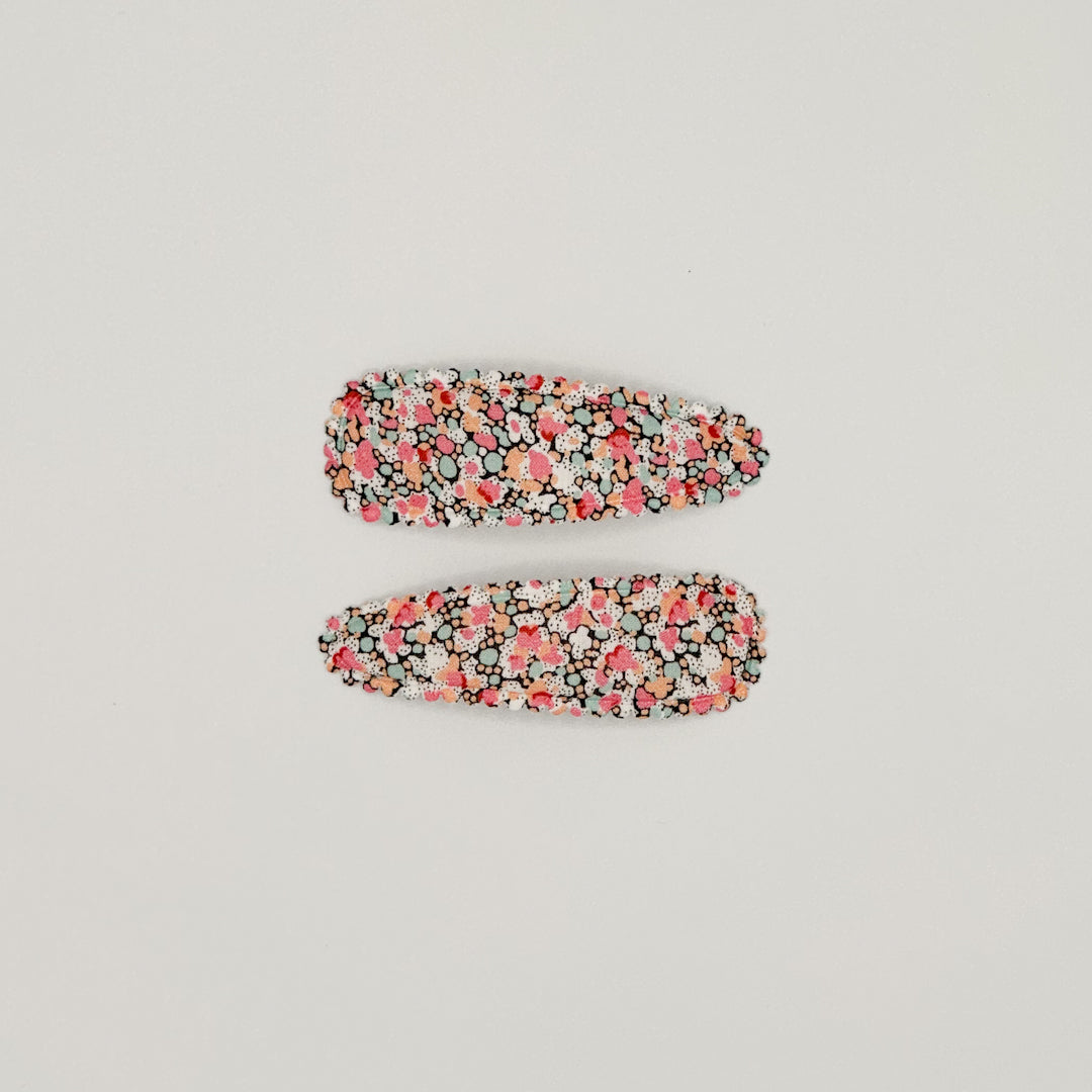 Snap Clips in Liberty Fabric - Grapefruit, Set of 2