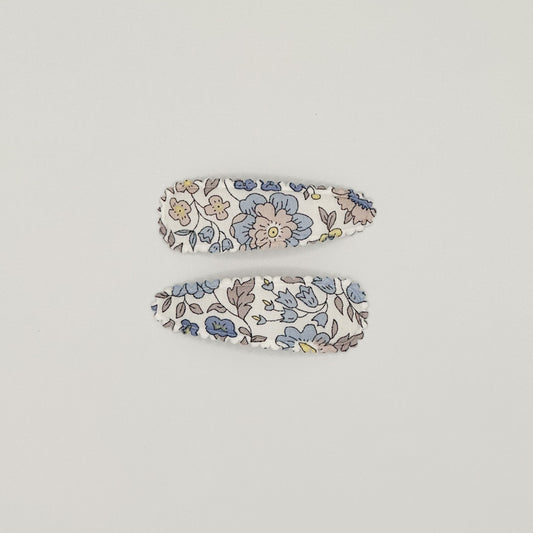 Snap Clips in Liberty Fabric - Mist, Set of 2