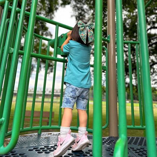 Fable Bow in Liberty Fabric - Blue Lagoon