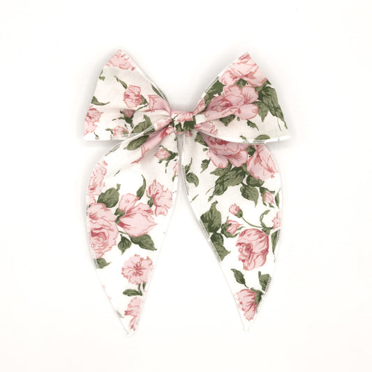 Fable Bow in Liberty Fabric - Pink Rose