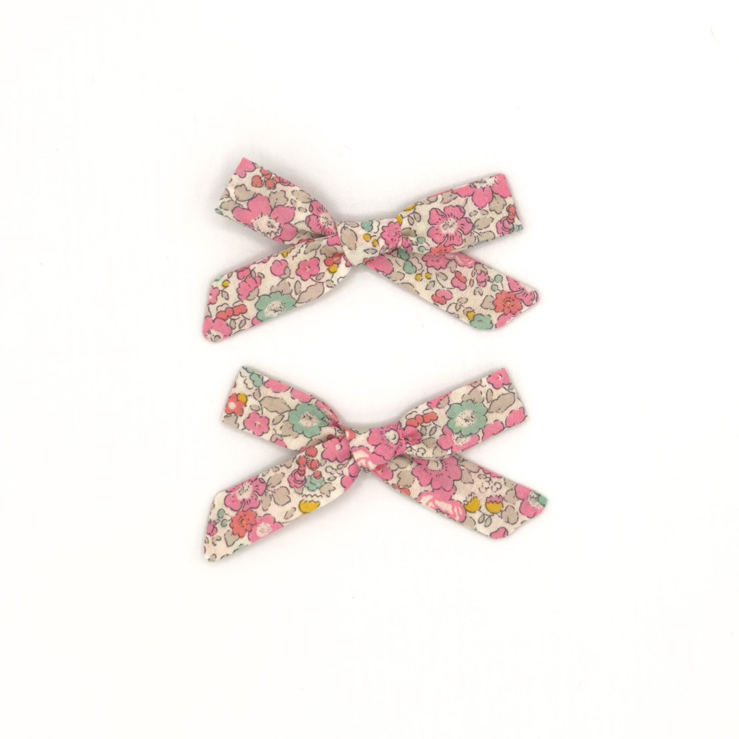Small Schoolgirl Bows in Liberty Fabric - Pebble Beach, Set of 2