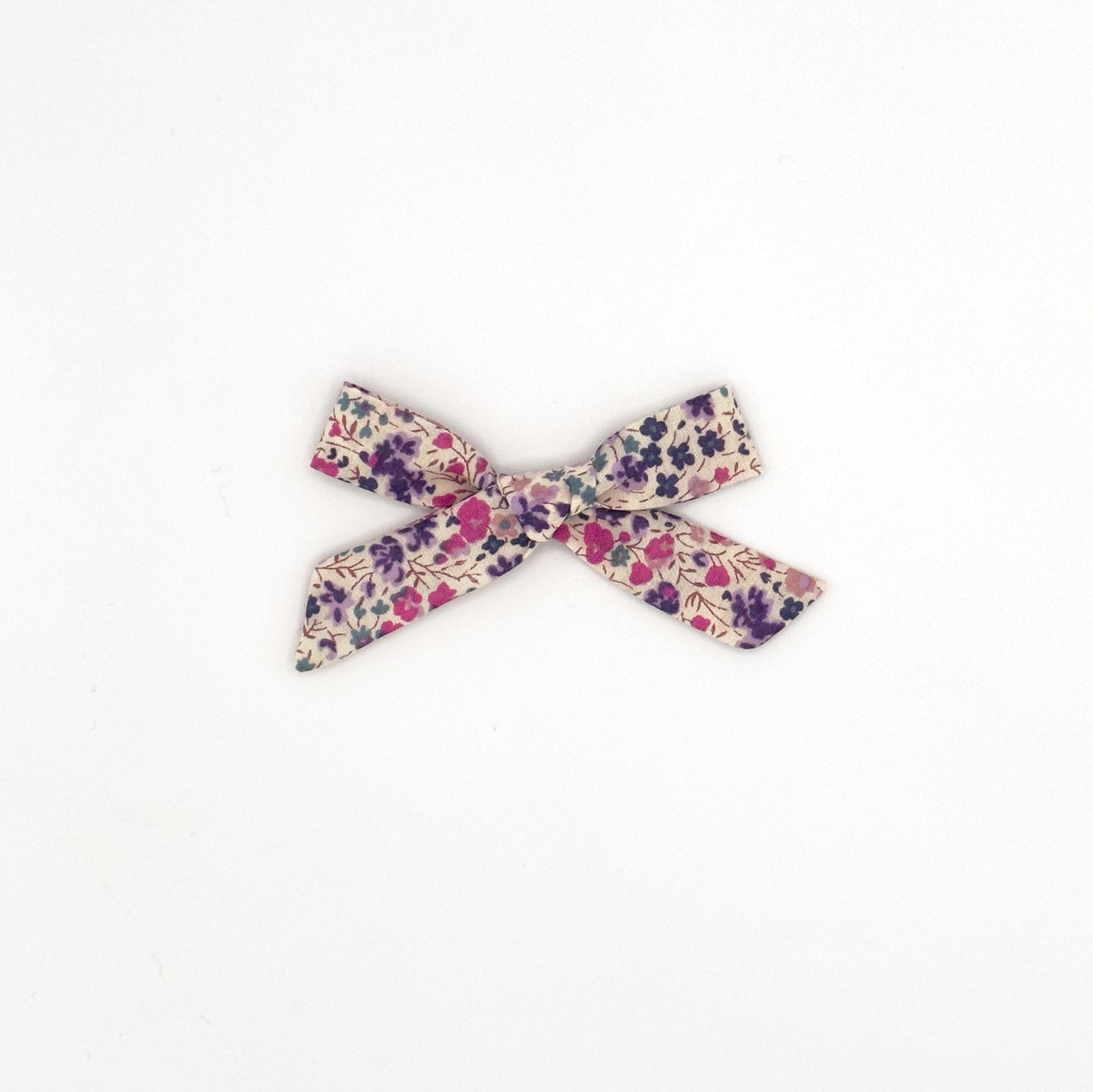 Small Schoolgirl Bow in Liberty Fabric - Plum