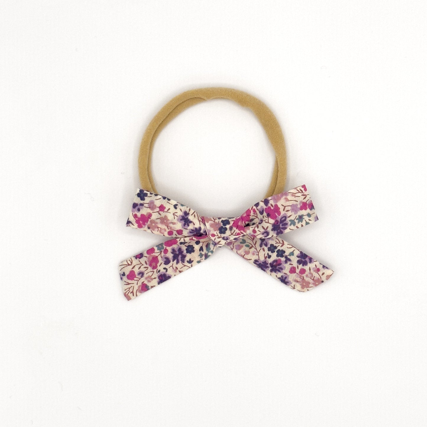 Small Schoolgirl Bow Headband in Liberty Fabric - Plum