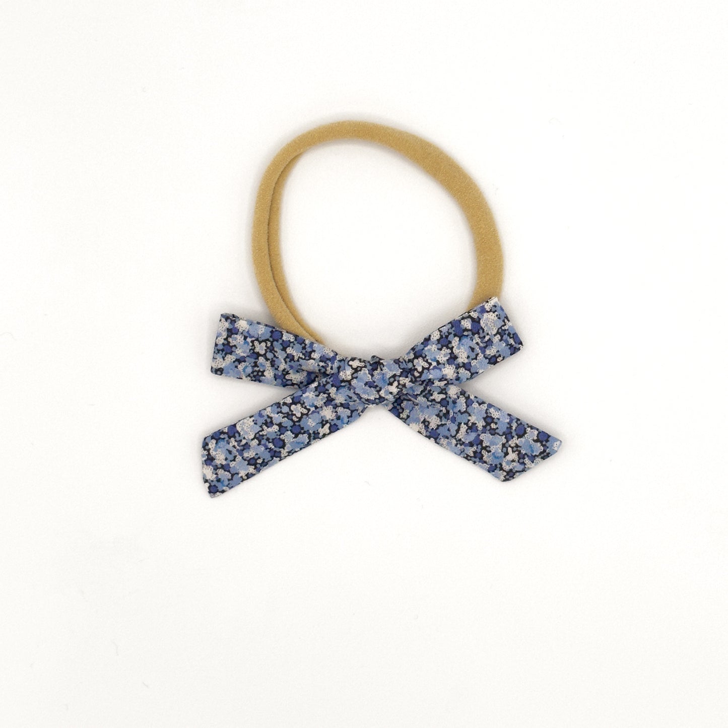 Small Schoolgirl Bow Headband in Liberty Fabric - Blue Jay