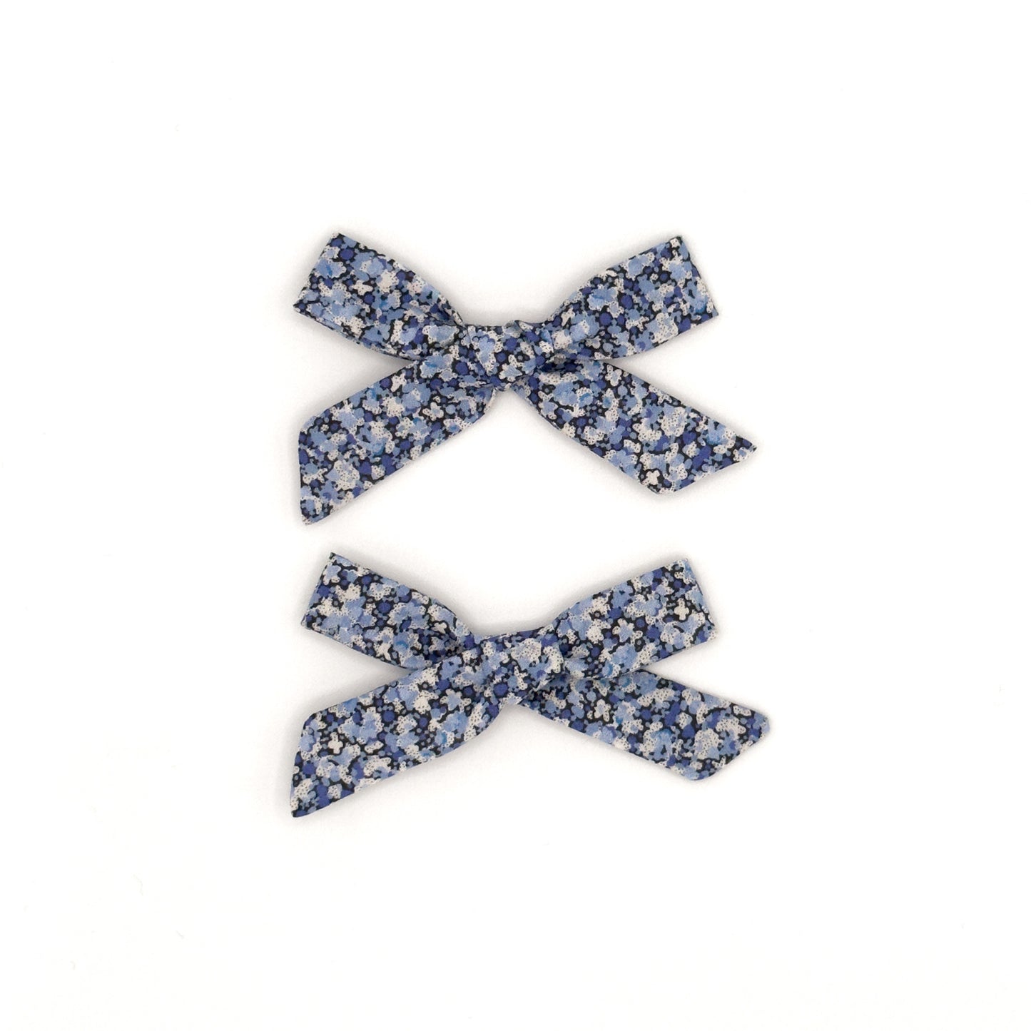 Small Schoolgirl Bows in Liberty Fabric - Blue Jay, Set of 2