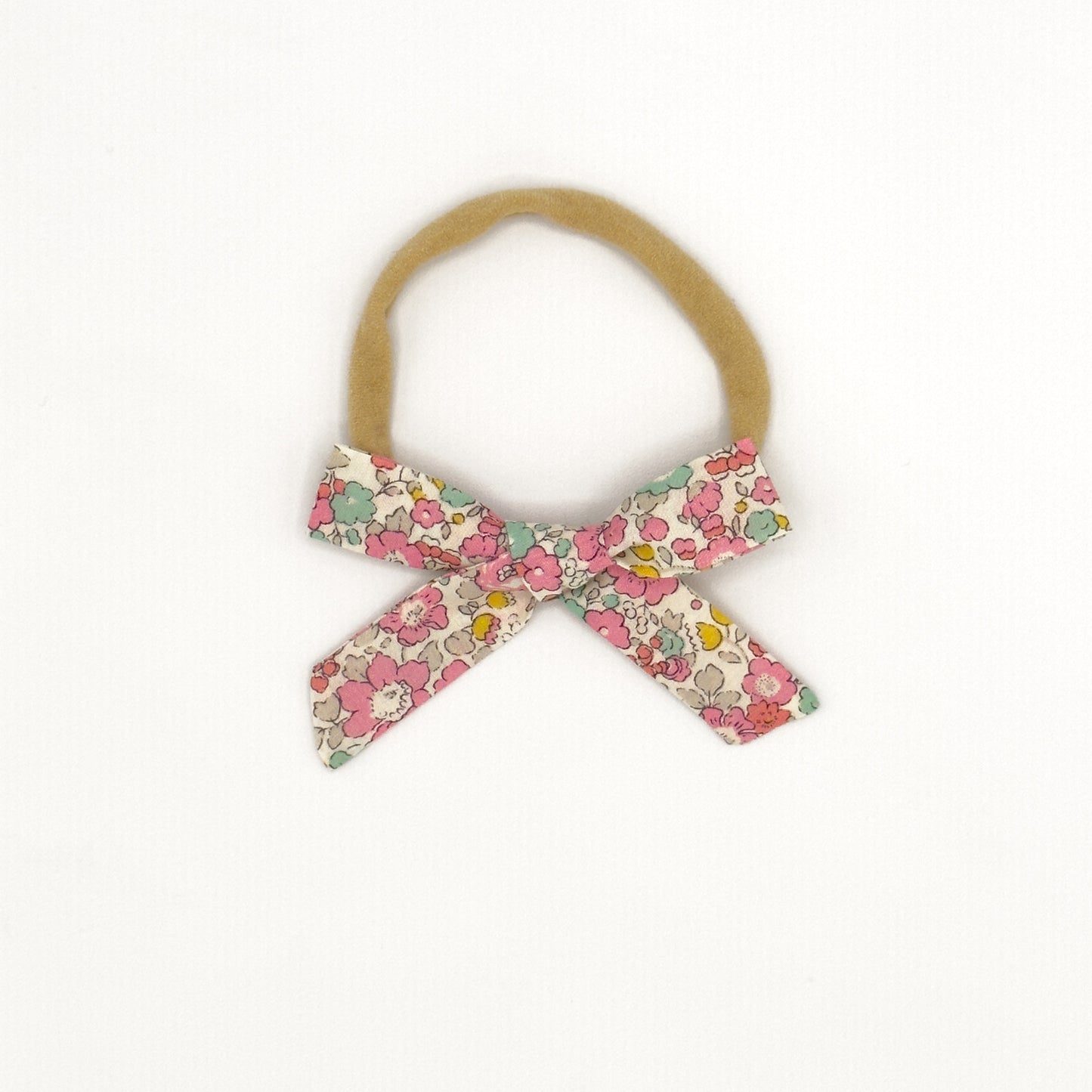 Small Schoolgirl Bow Headband in Liberty Fabric - Pebble Beach