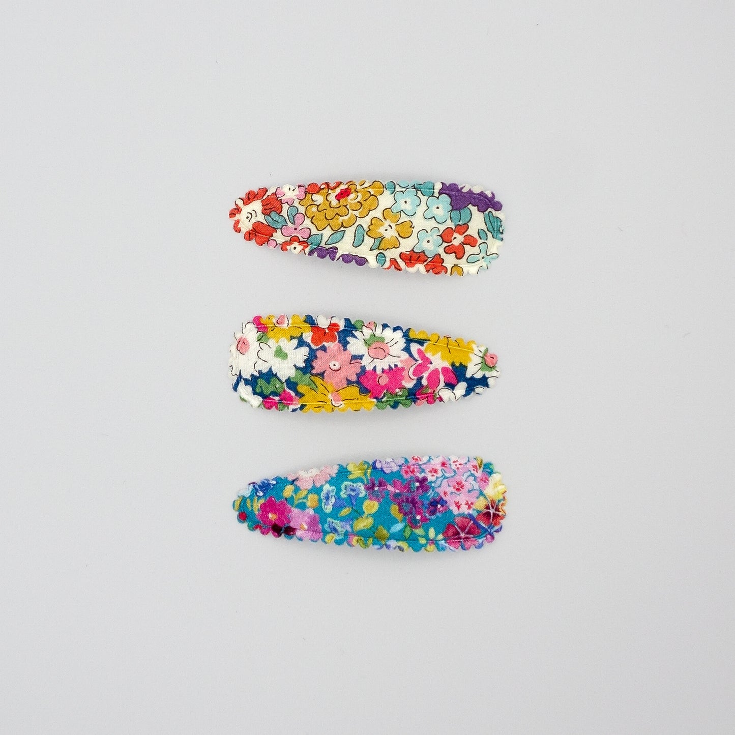 Liberty Fabric Snap Clips (Bright Floral) 3-Pack