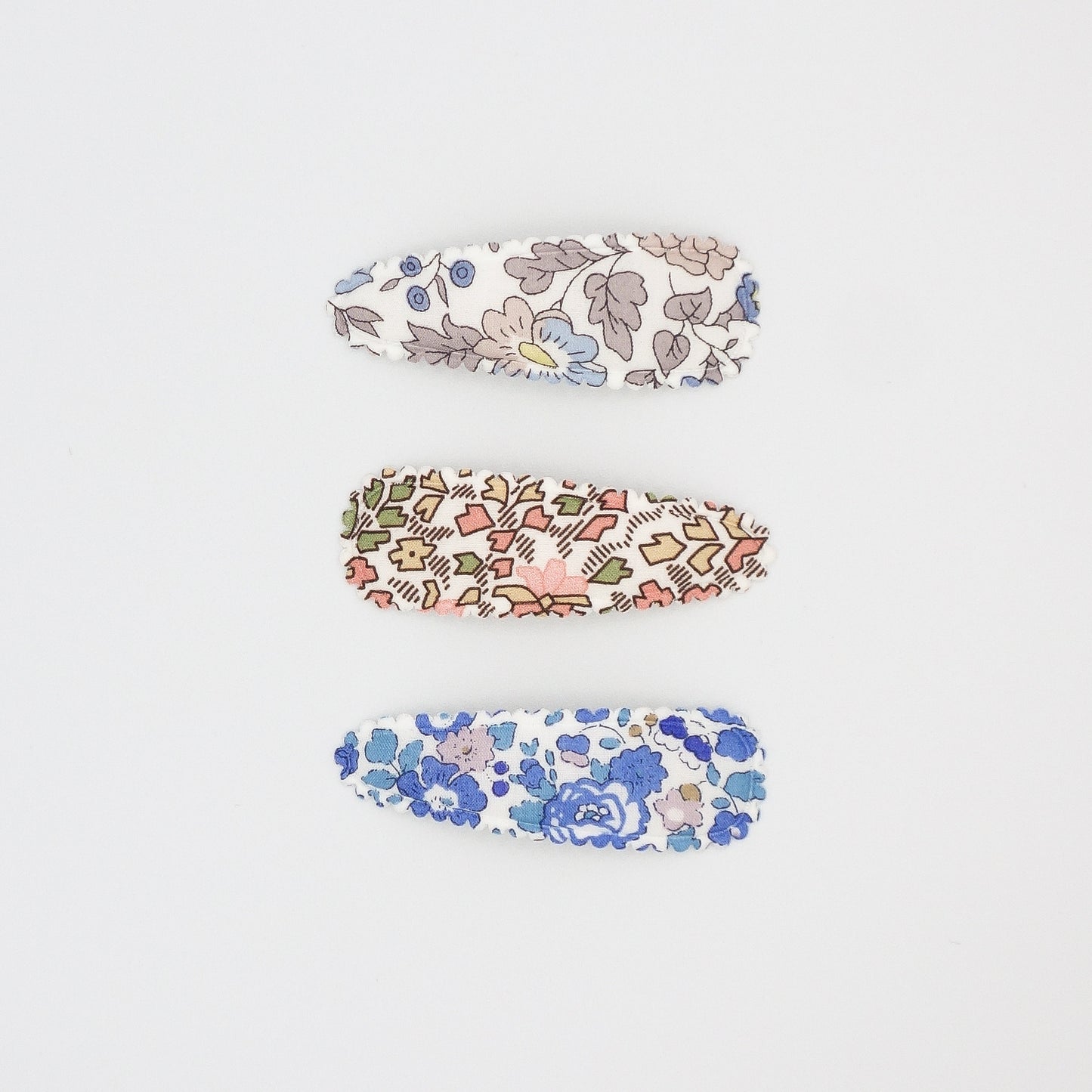 Liberty Fabric Snap Clips (Blue/Pink) 3-Pack